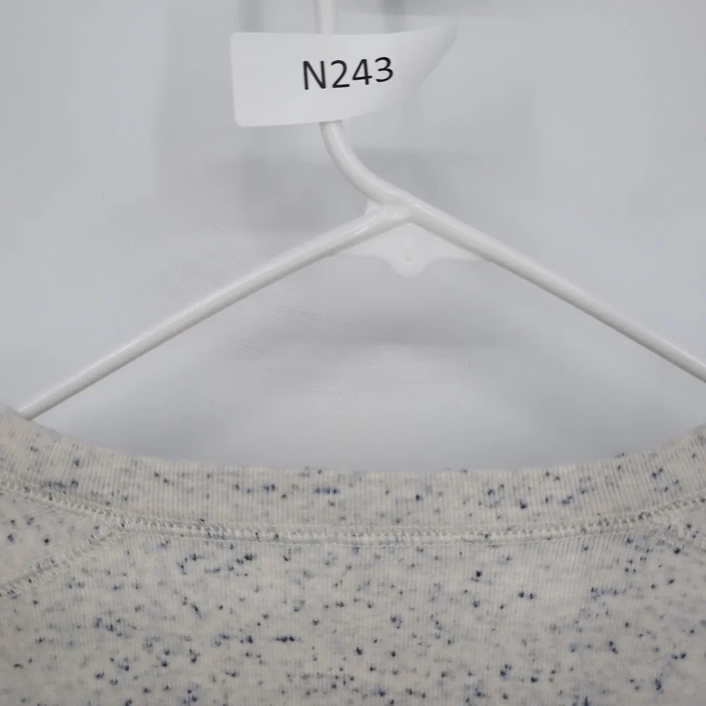 J Crew Henley Shirt Cream Blue Speckled Long Sleeve Mens XL